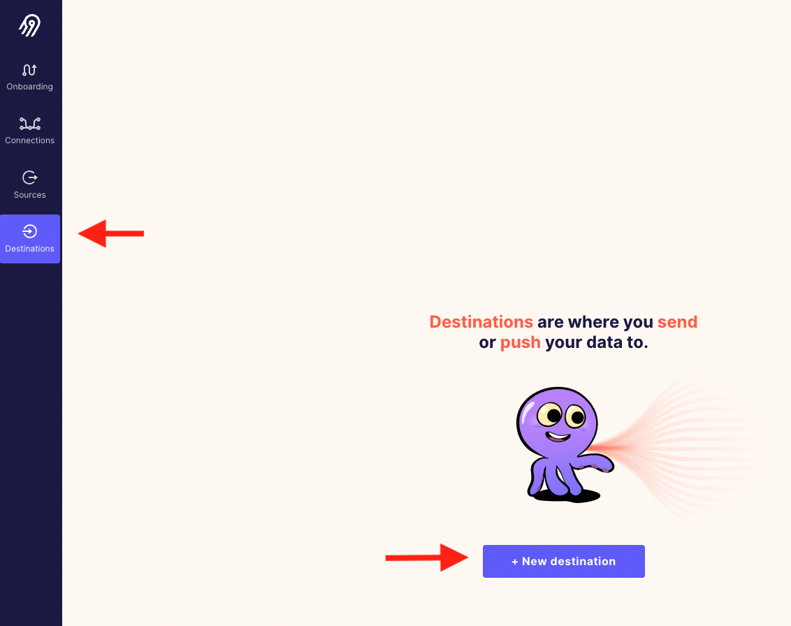 Добавление приемника данных в Airbyte