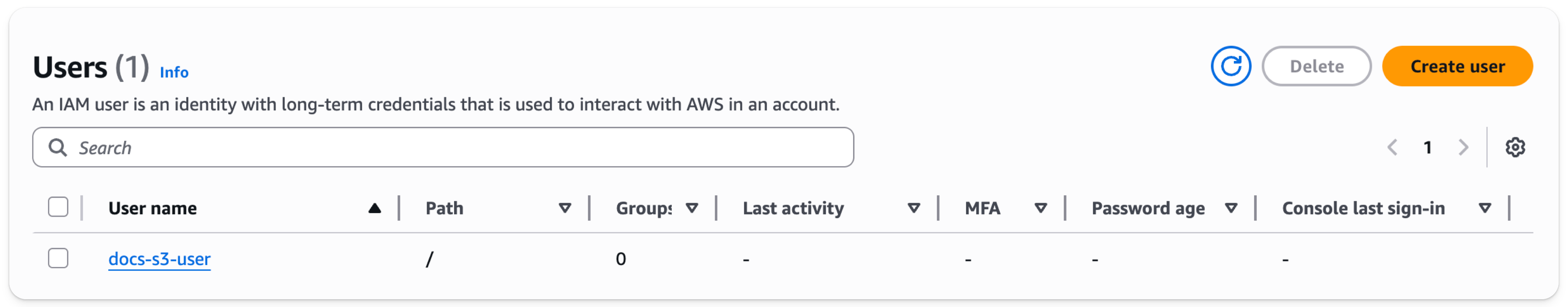 AWS IAM Management Console - Добавление нового пользователя